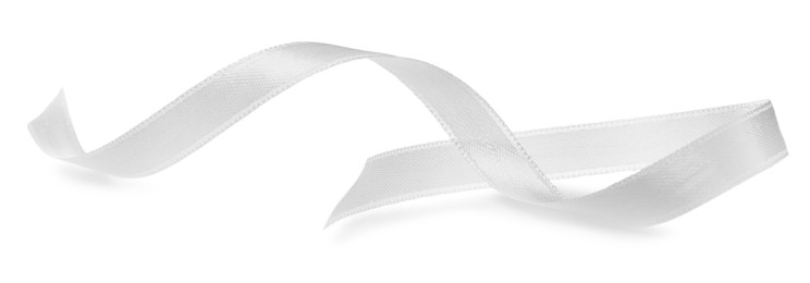Photo of Beautiful ribbon isolated on white. Festive decor