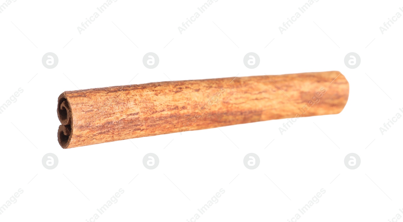 Photo of One aromatic cinnamon stick isolated on white