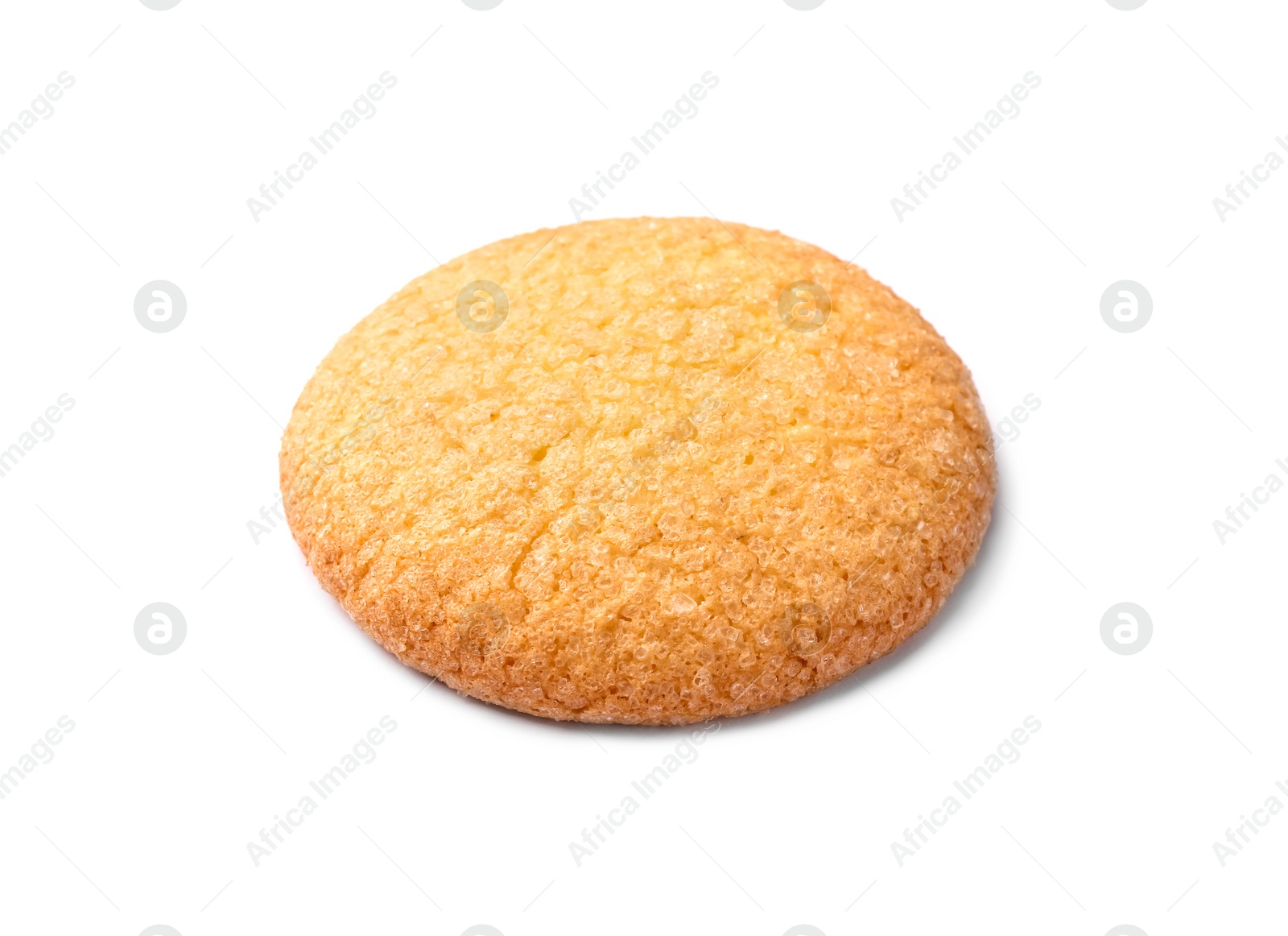 Photo of One tasty Danish butter cookie isolated on white