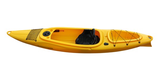 Image of Yellow kayak isolated on white. Outdoor activity 