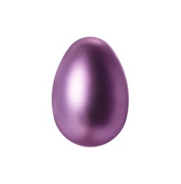 Photo of One purple Easter egg isolated on white