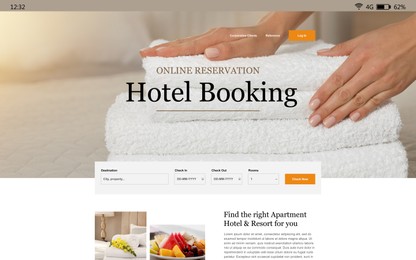 Image of Online hotel booking website interface with information