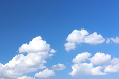 Beautiful white fluffy clouds in blue sky