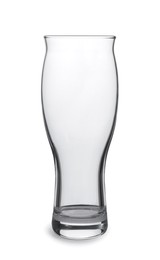 Photo of Elegant clean empty beer glass isolated on white