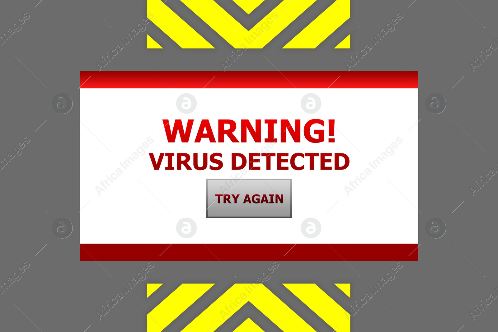 Illustration of Warning about virus attack to protect information. Illustration