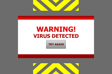 Illustration of Warning about virus attack to protect information. Illustration