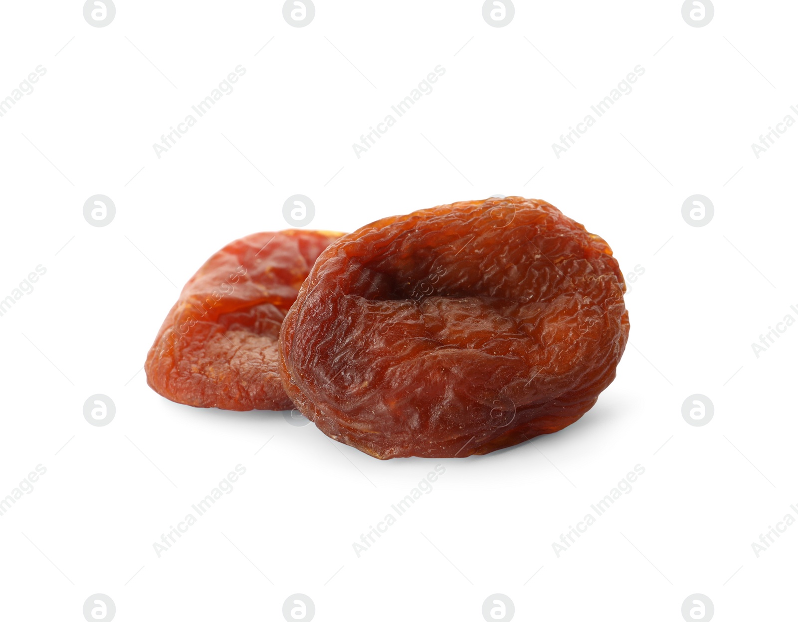 Photo of Tasty dried apricots isolated on white. Healthy snack