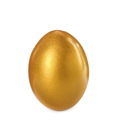 One shiny golden egg isolated on white