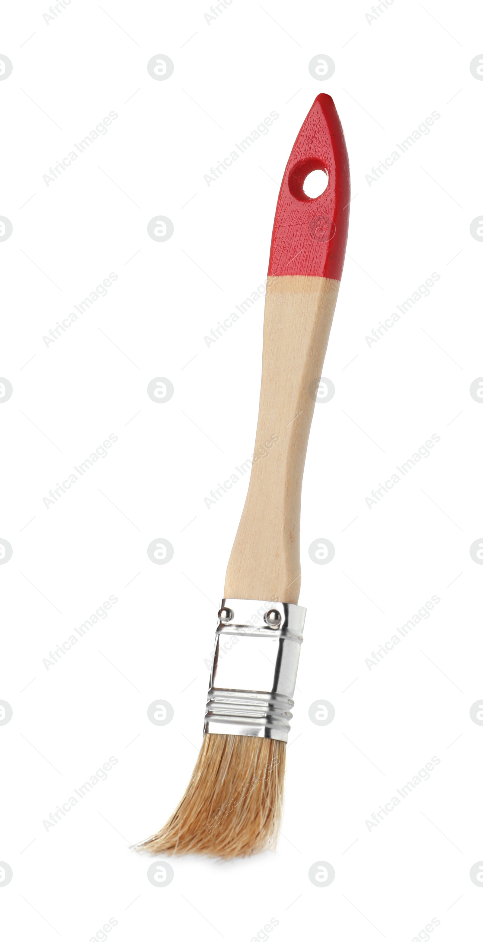 Photo of New paint brush on white background. Decorating tool