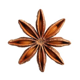 Dry anise star with seeds isolated on white