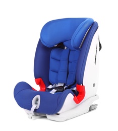 Car safety seat for child on white background