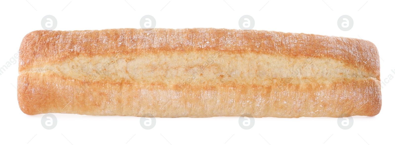 Photo of Tasty baguette isolated on white. Fresh bread