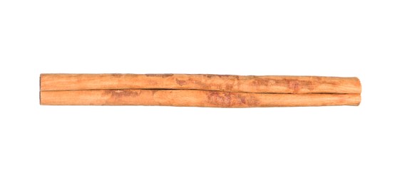 Photo of One aromatic cinnamon stick isolated on white