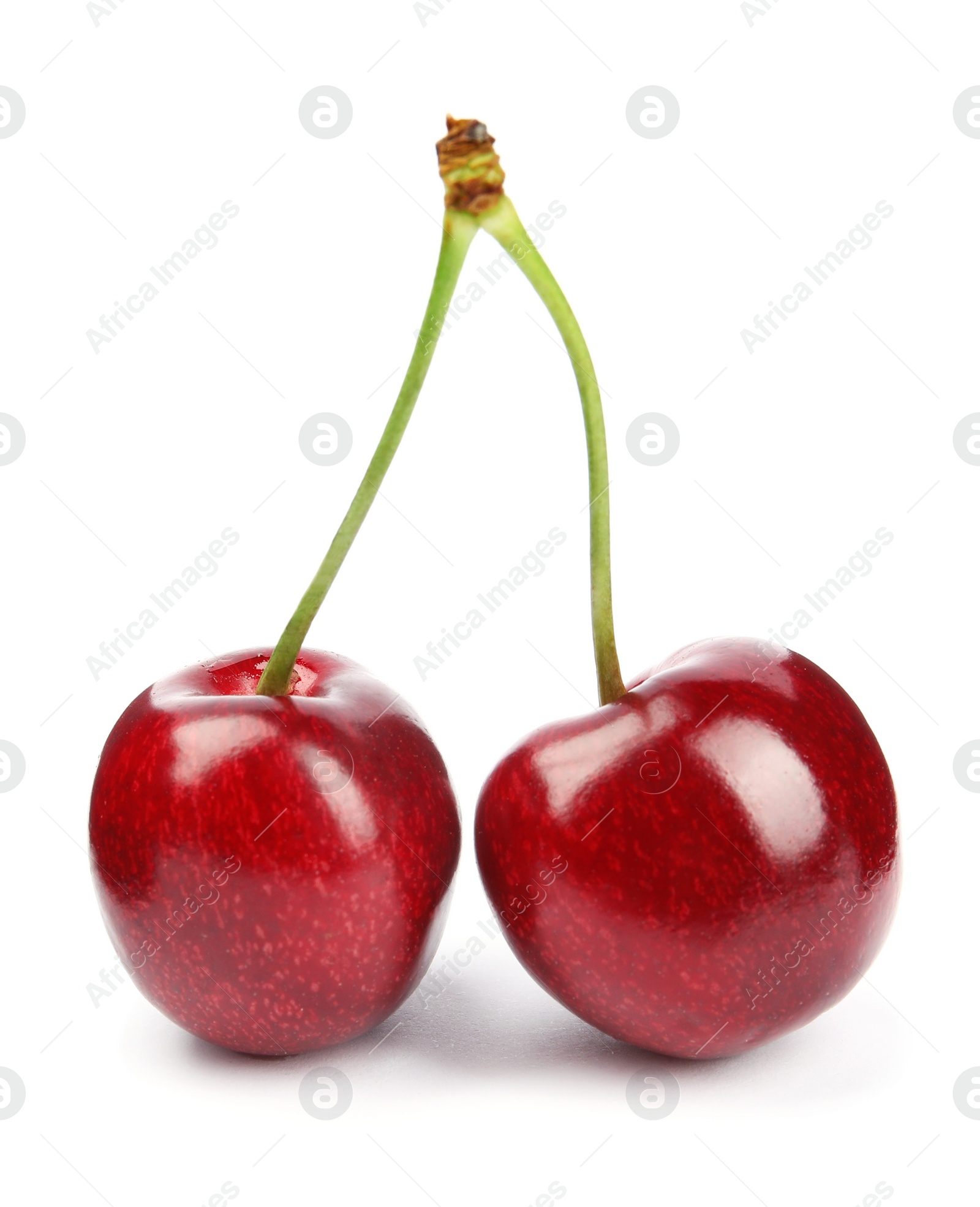 Photo of Delicious ripe sweet cherries on white background