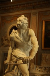 Photo of Rome, Italy - February 3, 2024: Sculpture of David by Gian Lorenzo Bernini in Borghese Gallery