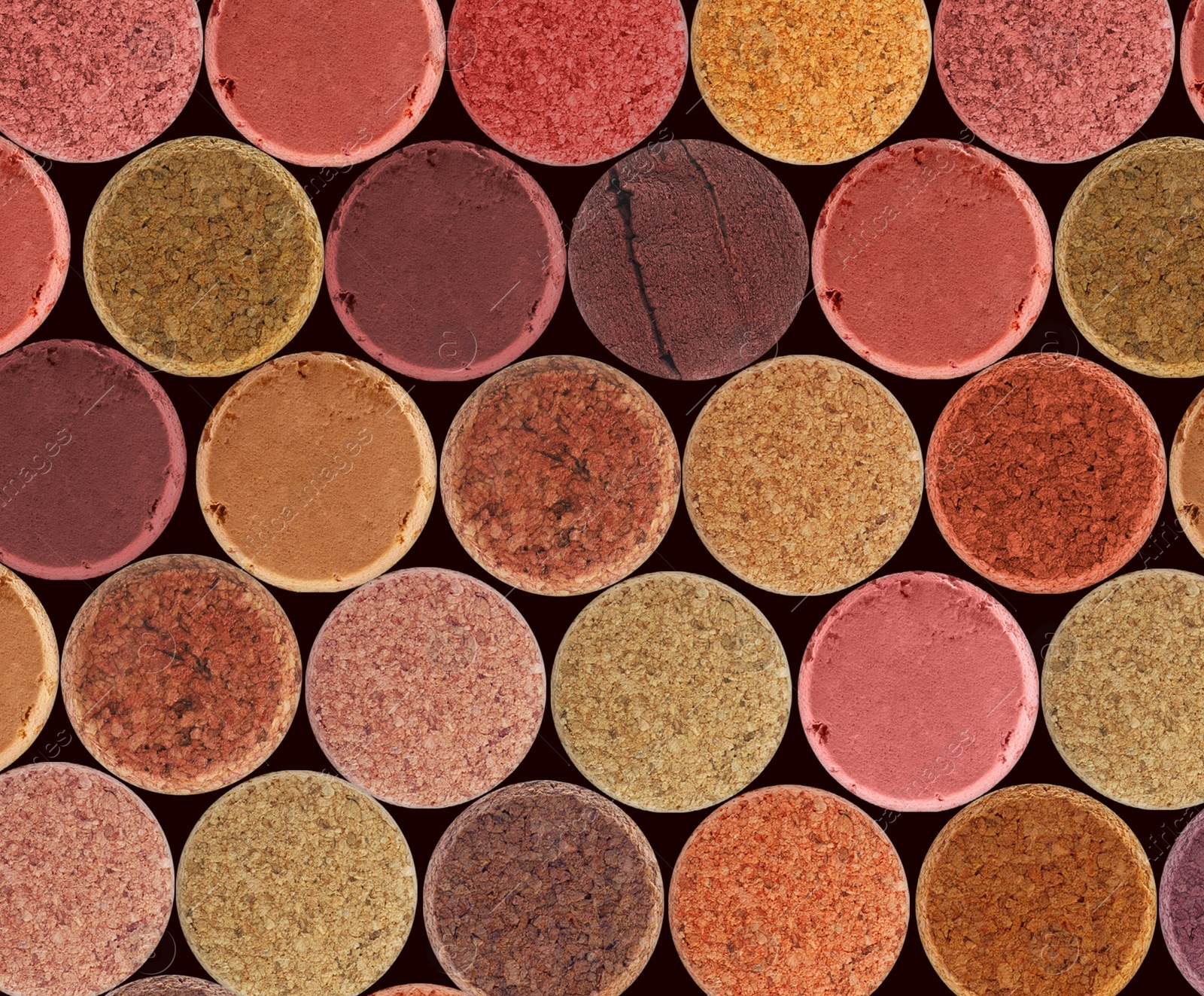 Image of Collection of different wine corks, flat lay