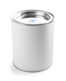 Closed blank can of paint isolated on white