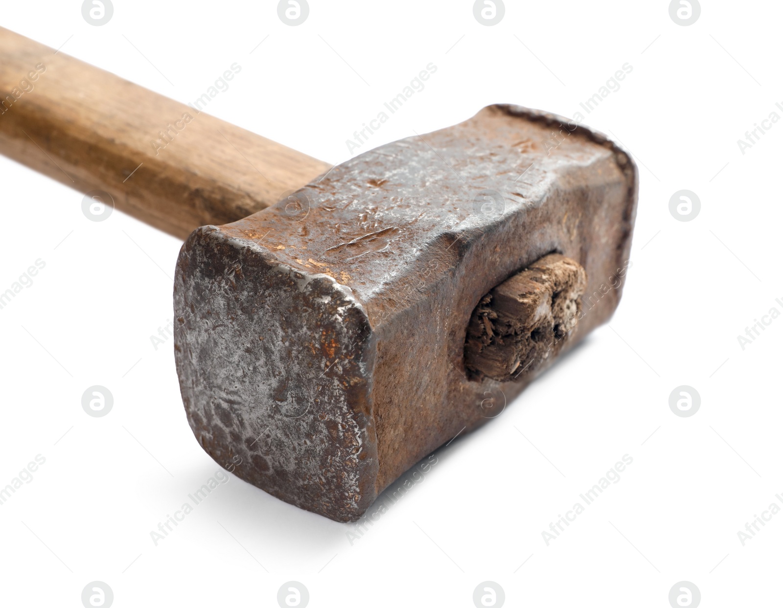 Photo of One sledgehammer isolated on white. Manual tool