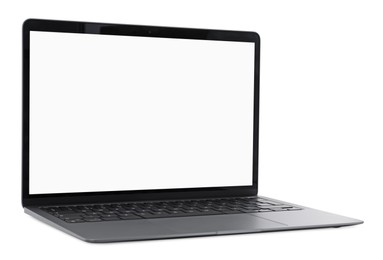 Laptop with blank screen isolated on white