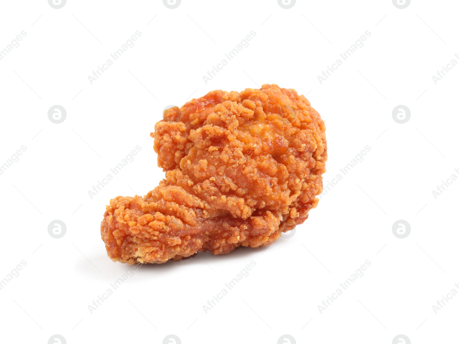 Photo of Tasty deep fried chicken piece isolated on white