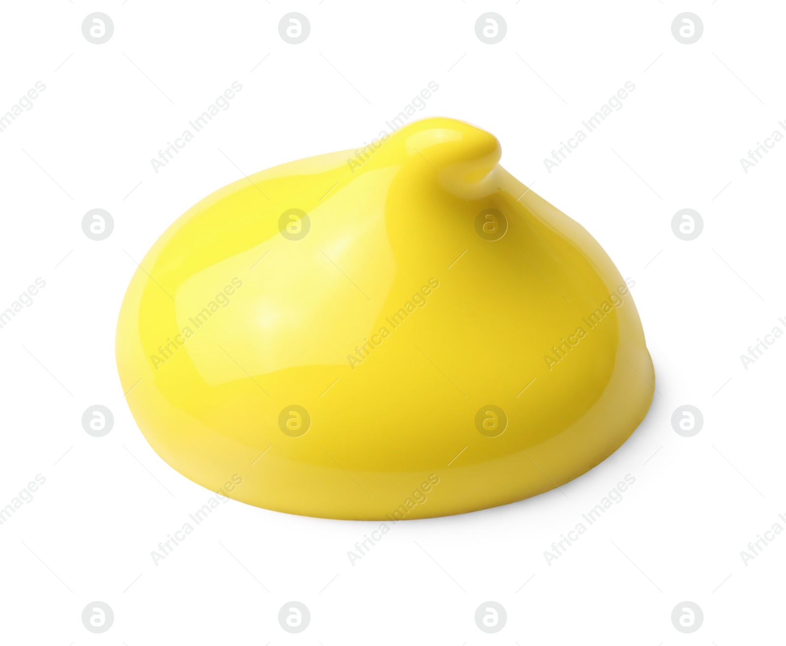 Photo of Sample of yellow paint on white background