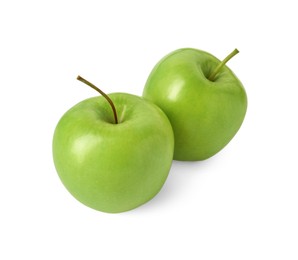 Fresh ripe green apples isolated on white