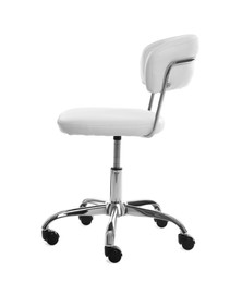 White leather office chair isolated on white