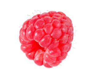 Photo of One tasty ripe raspberry isolated on white