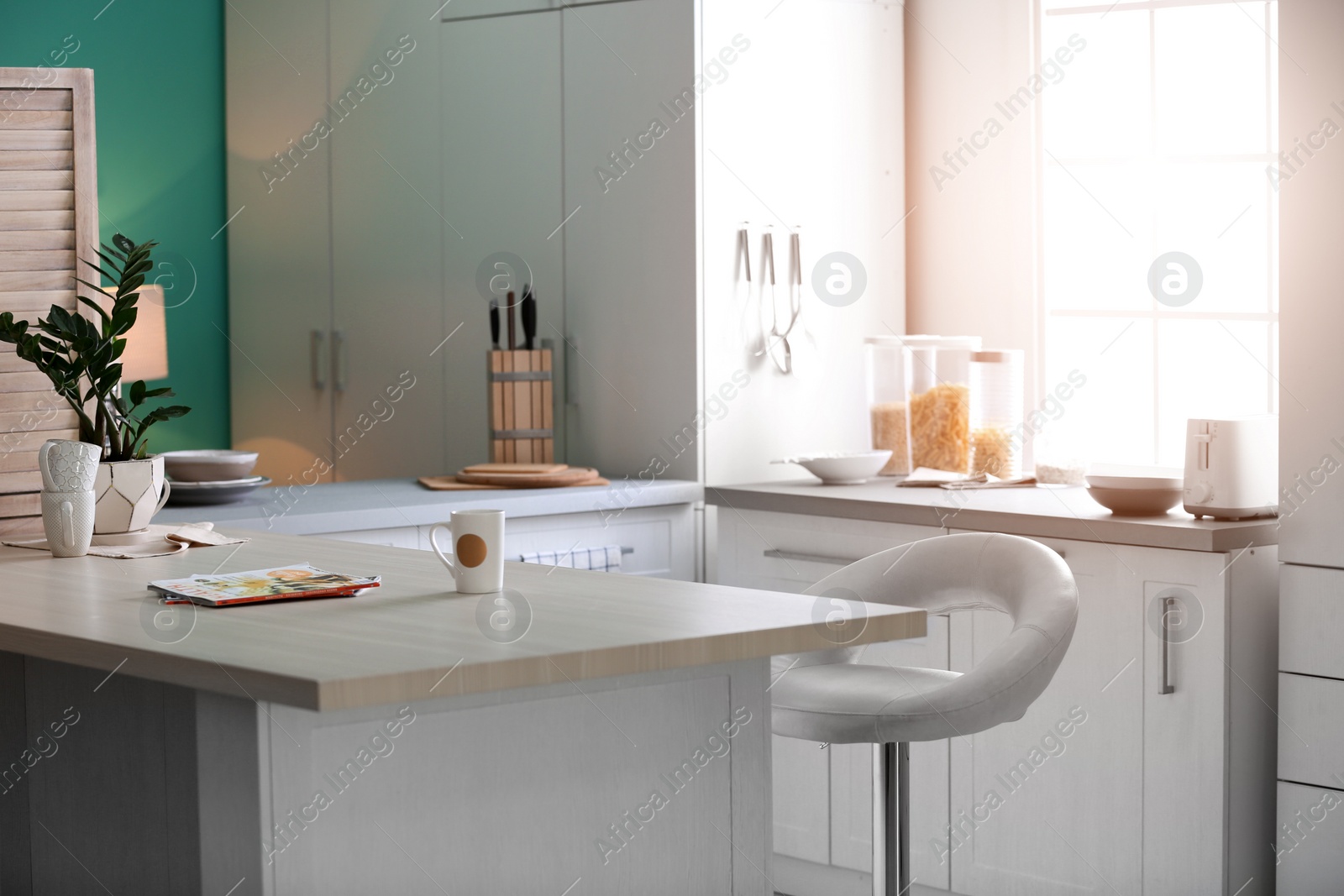 Photo of Stylish kitchen interior setting. Idea for home design