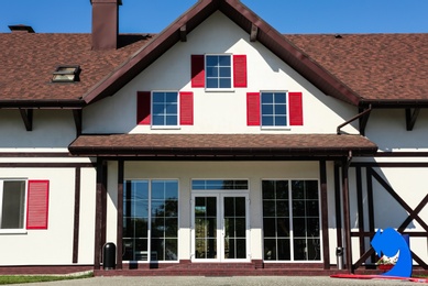 Photo of Beautiful view of stylish building on sunny day