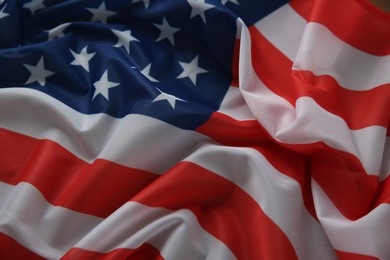 Photo of Flag of USA as background, closeup view