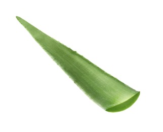 Photo of One aloe vera leaf isolated on white