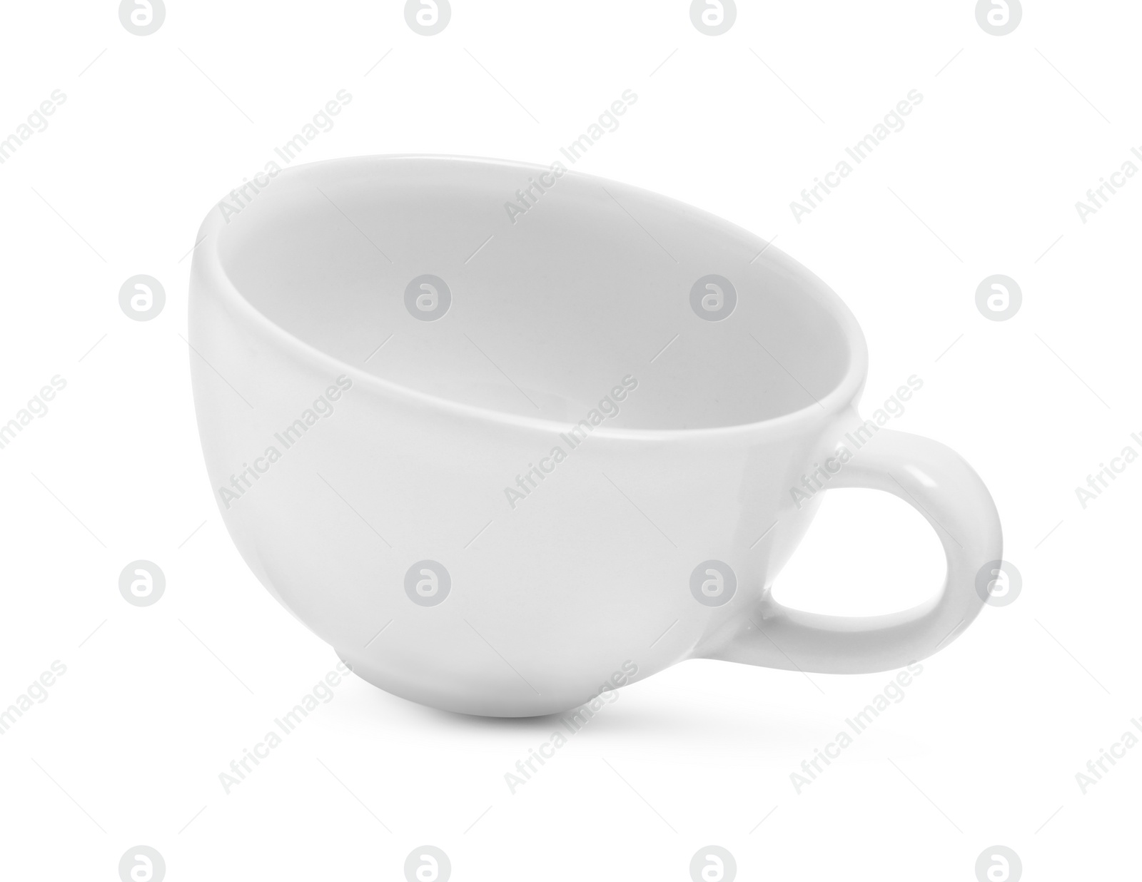 Photo of One new ceramic cup isolated on white