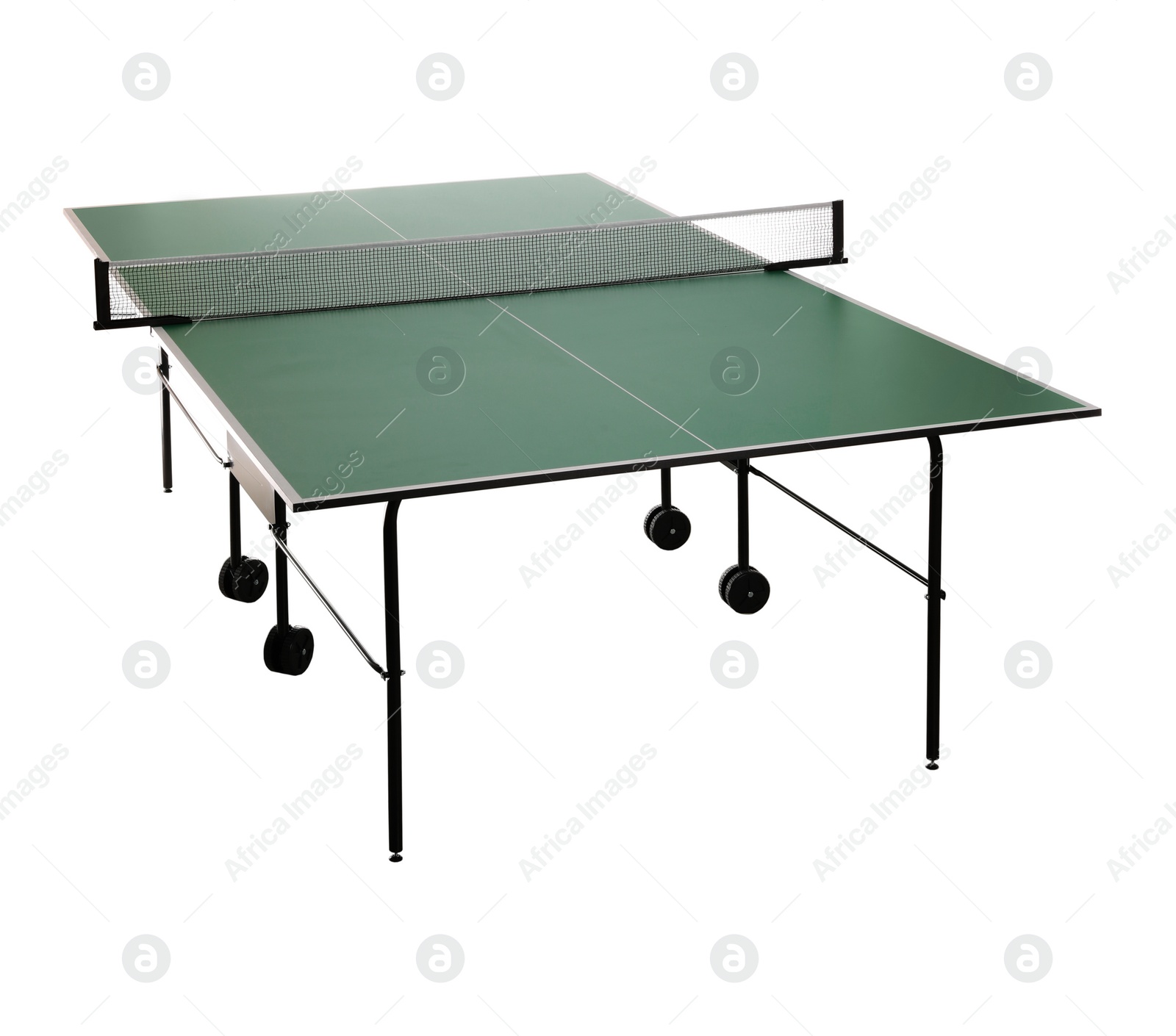 Image of Green ping pong table isolated on white