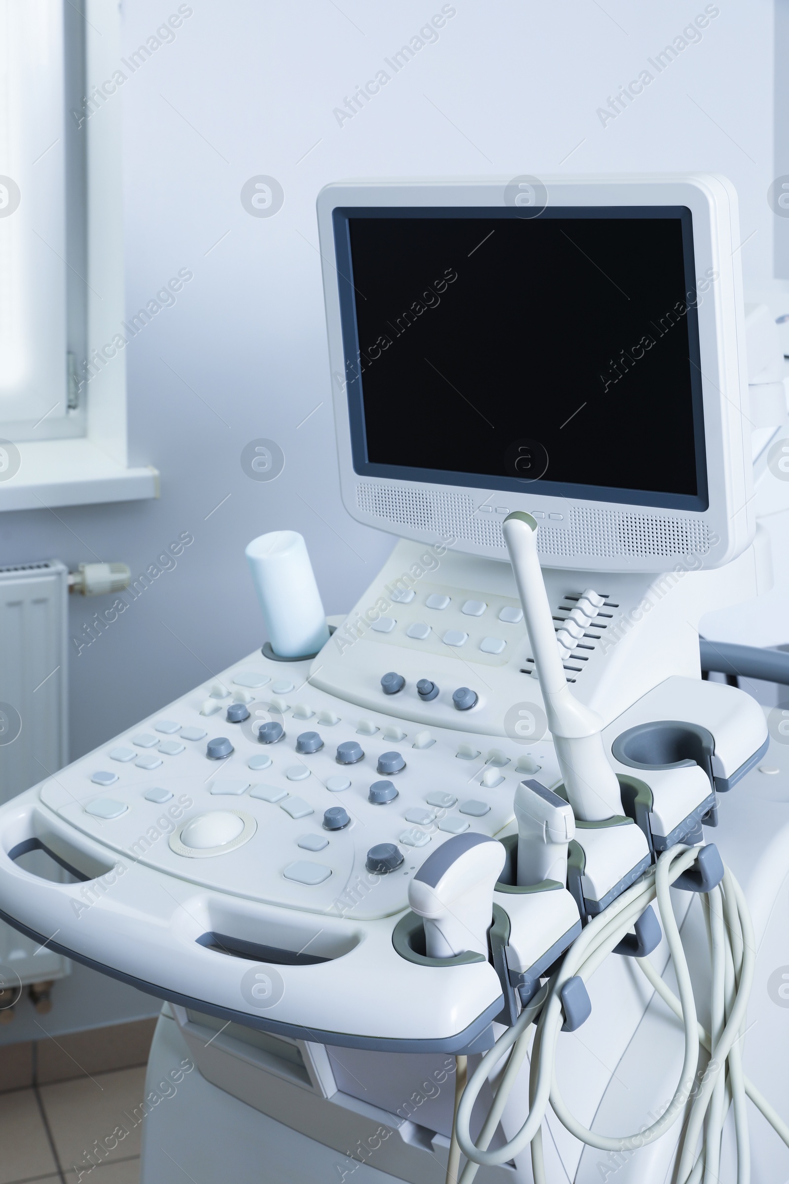 Photo of Modern ultrasound machine in office. Diagnostic technique