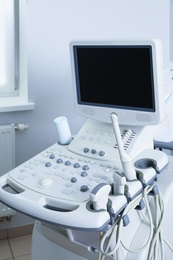 Modern ultrasound machine in office. Diagnostic technique