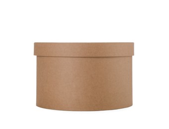 Elegant brown gift box isolated on white