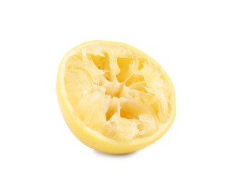 Half of squeezed lemon isolated on white