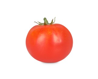 Photo of One ripe cherry tomato isolated on white