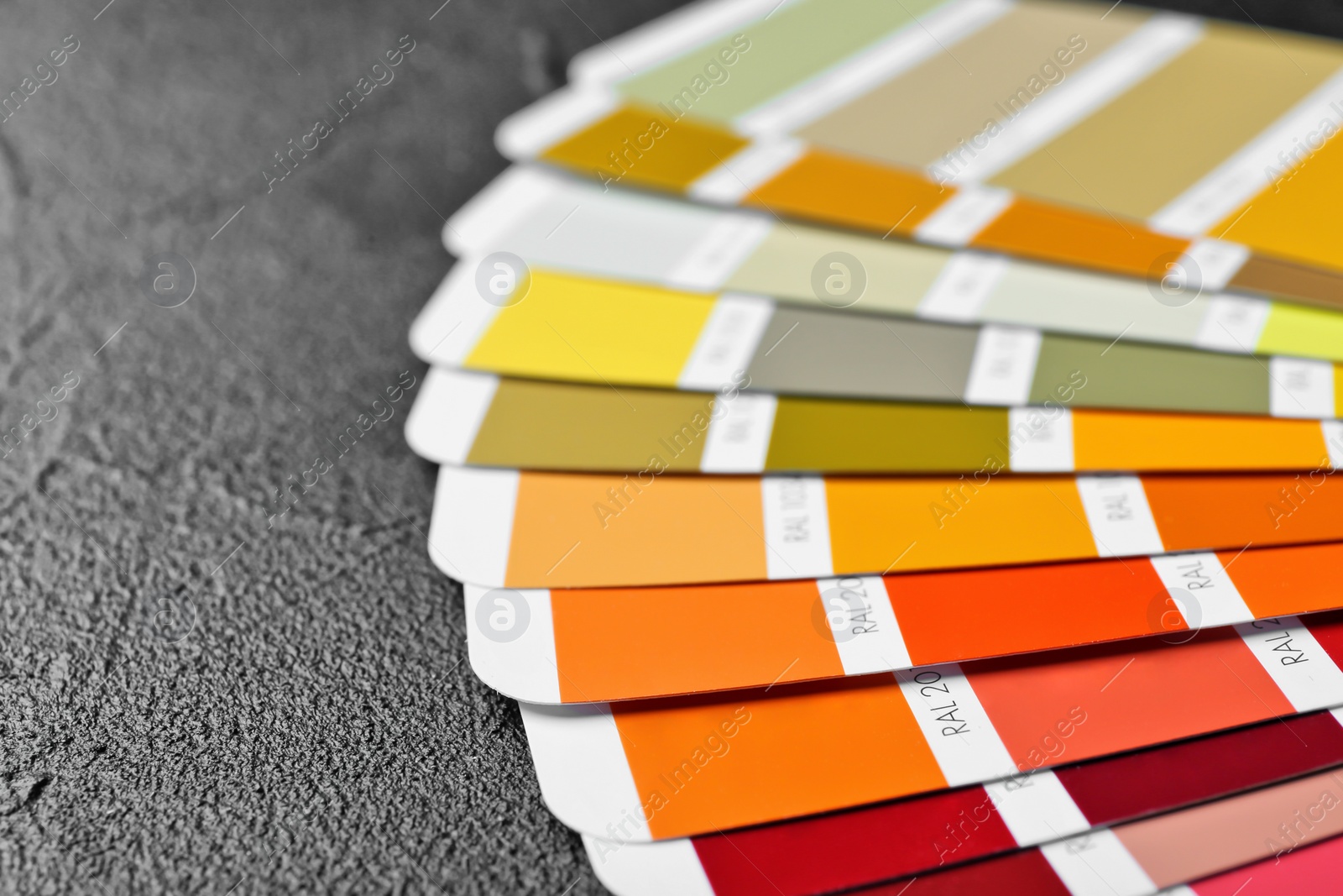 Photo of Color palette samples on grey background