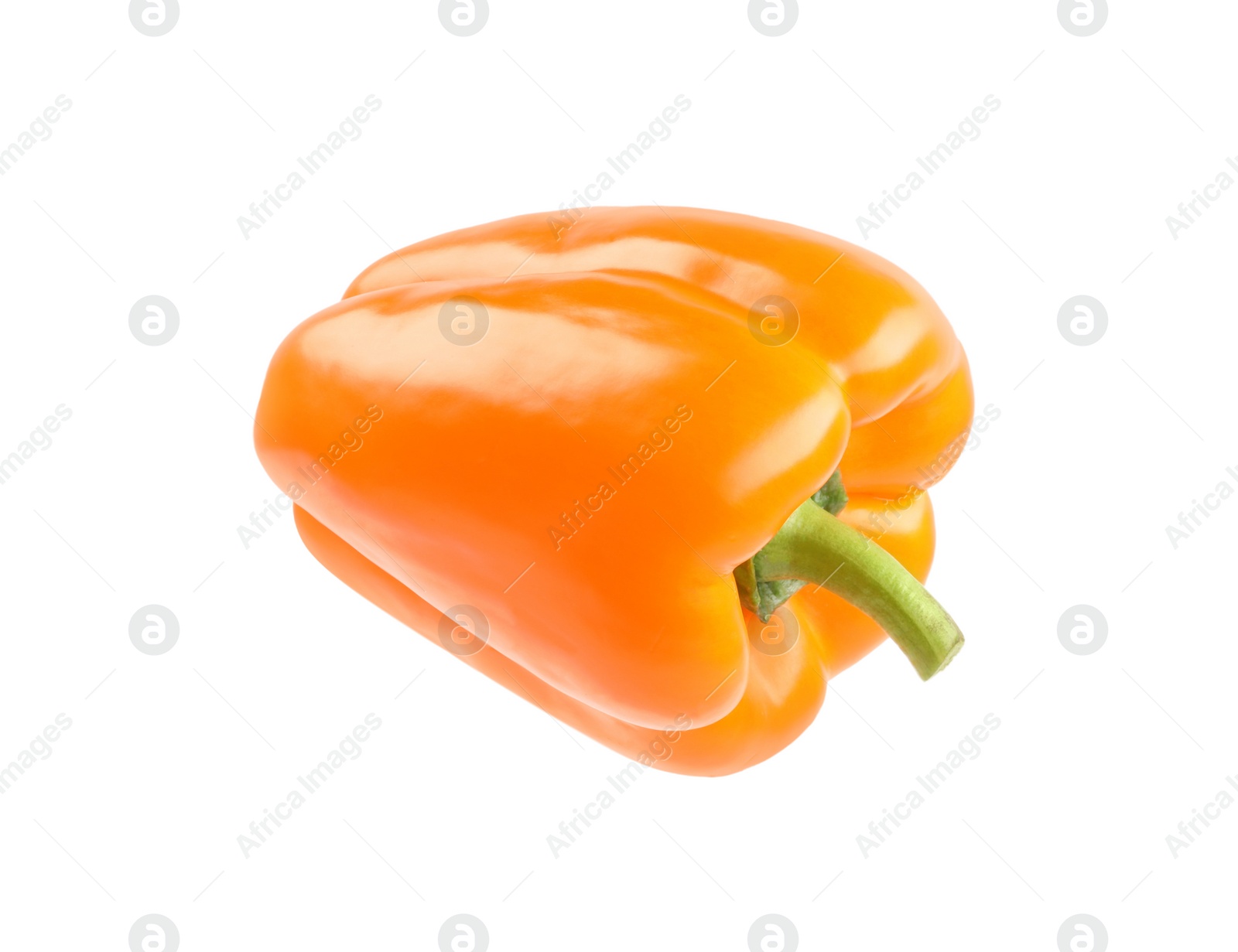 Photo of Ripe orange bell pepper isolated on white