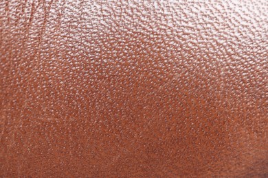 Brown natural leather as background, top view