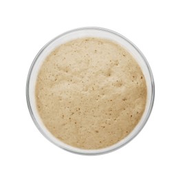 Photo of Fresh leaven isolated on white, top view