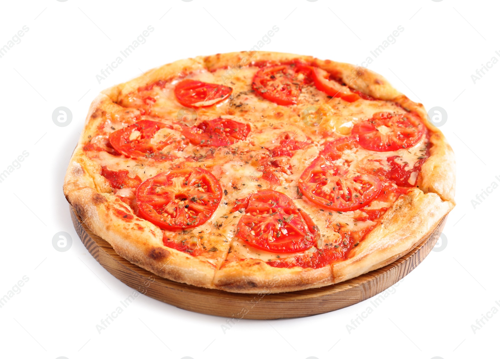 Photo of Hot cheese pizza Margherita on white background