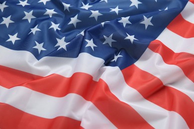 Photo of Flag of USA as background, closeup view