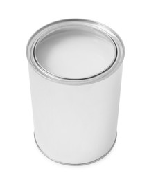Photo of One can of paint on white background
