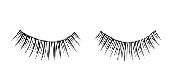 Photo of False eyelashes on white background