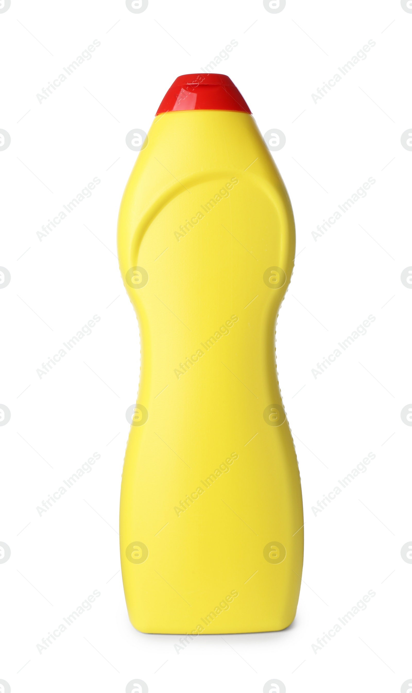 Photo of Bottle of detergent isolated on white. Cleaning supply