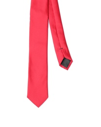 Classic red male necktie isolated on white