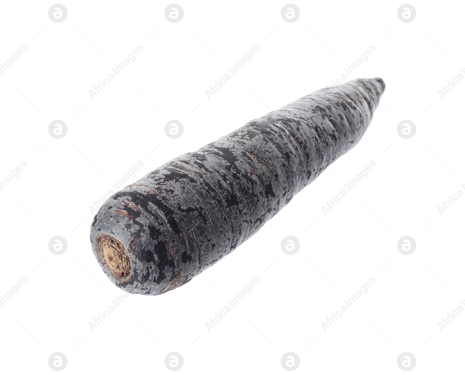 Photo of Fresh raw black carrot isolated on white